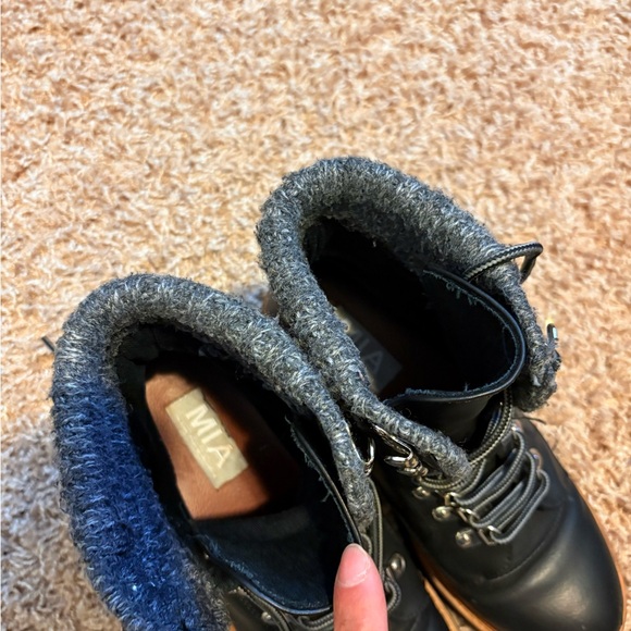 MIA Lace Up Boots Black and Gray with Rugged Design - Picture 5 of 5